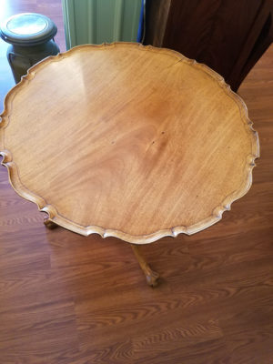 Carved Design Round Side Table