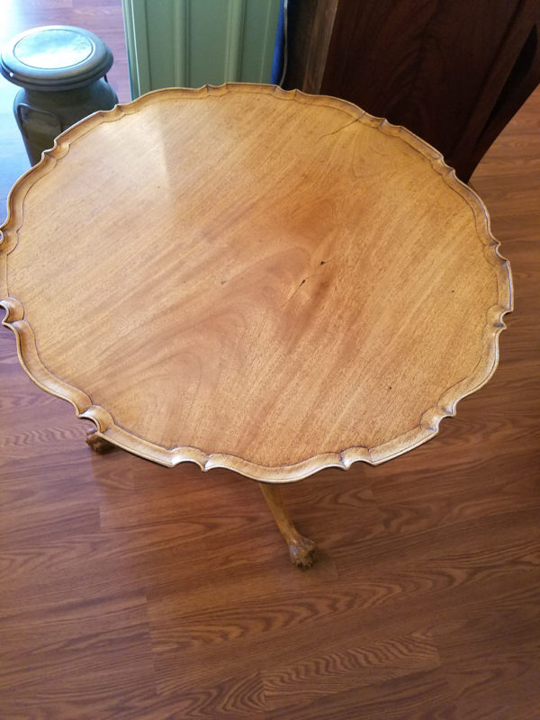 Carved Design Round Side Table